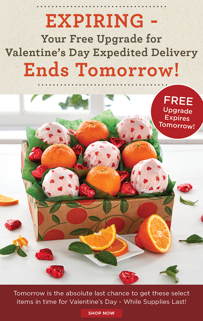 EXPIRING - Your Free Upgrade for Valentine's Day Expedited Delivery Ends  Tomorrow! - Hale Groves